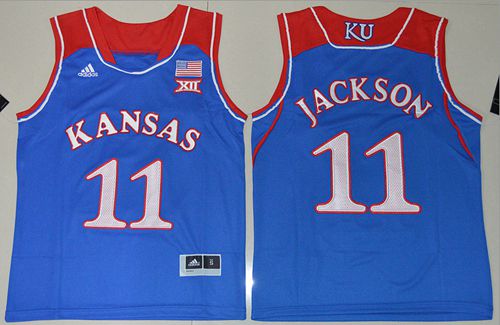 Jayhawks #11 Josh Jackson Royal Blue Basketball Stitched Youth NCAA Jersey